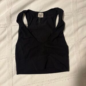 Sunday Best Ribbed Crop Tank — Size S — Black